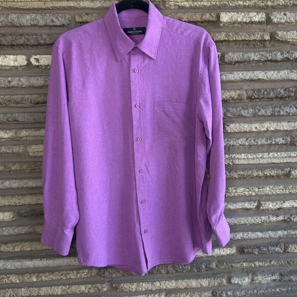 Bugatchi Uomo Men's Vintage Purple Modal Blend Long Sleeve Shirt Size Medium - Picture 7 of 8